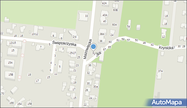 Częstochowa, Krynicka, 71, mapa Częstochowy