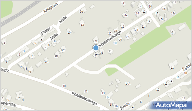 Dąbrowa Górnicza, Kraszewskiego Józefa Ignacego, 37, mapa Dąbrowa Górnicza