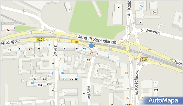 Dąbrowa Górnicza, Króla Jana III Sobieskiego, 3a, mapa Dąbrowa Górnicza