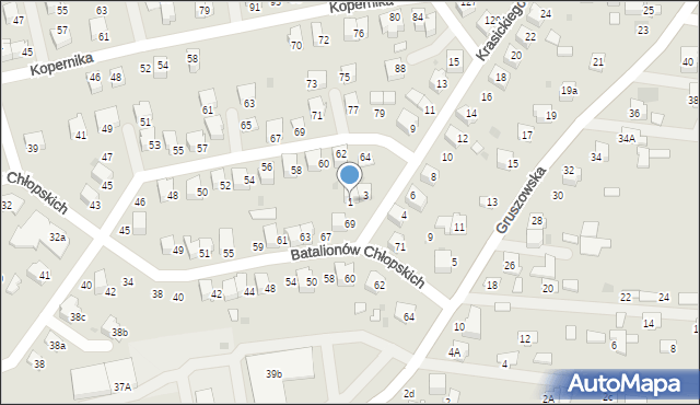 Dąbrowa Tarnowska, Krasickiego Ignacego, bp., 1, mapa Dąbrowa Tarnowska