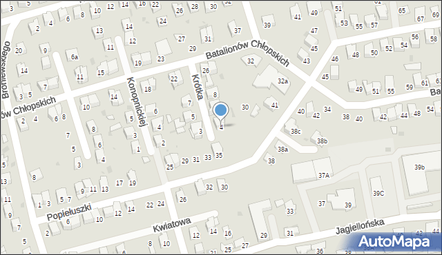 Dąbrowa Tarnowska, Krótka, 4, mapa Dąbrowa Tarnowska