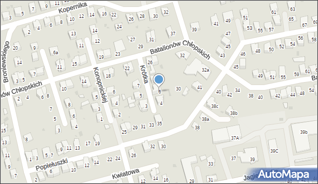 Dąbrowa Tarnowska, Krótka, 6, mapa Dąbrowa Tarnowska