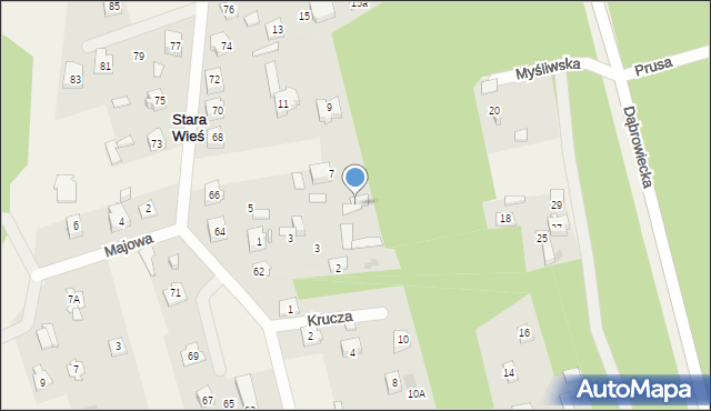 Dąbrówka, Krucza, 3, mapa Dąbrówka