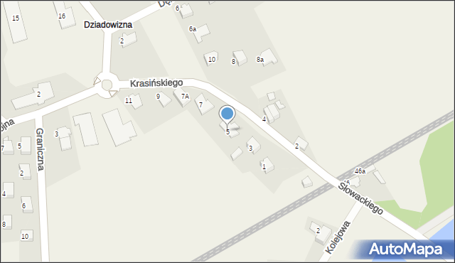 Dankowice, Krasińskiego Zygmunta, 5, mapa Dankowice