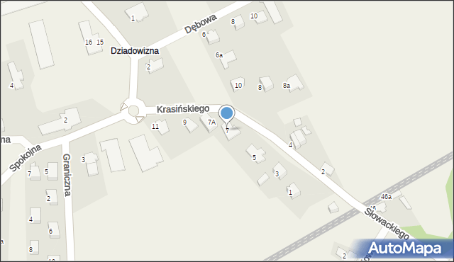 Dankowice, Krasińskiego Zygmunta, 7, mapa Dankowice