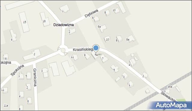 Dankowice, Krasińskiego Zygmunta, 7A, mapa Dankowice