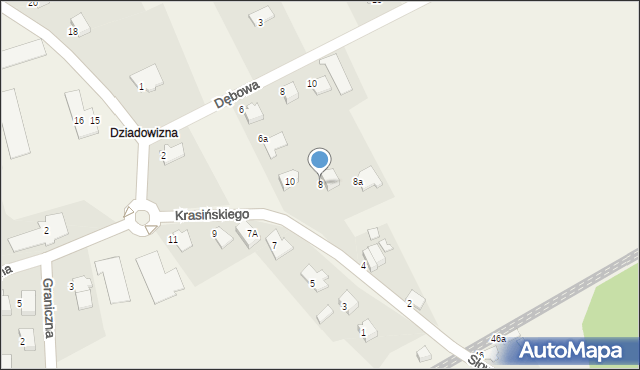 Dankowice, Krasińskiego Zygmunta, 8, mapa Dankowice