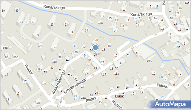 Dębica, Kraszewskiego, 24, mapa Dębicy