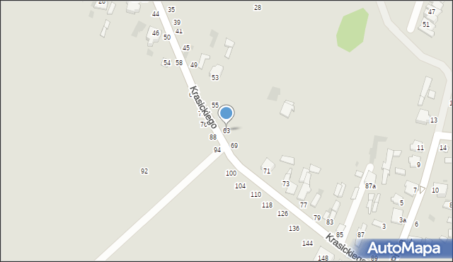 Dęblin, Krasickiego Ignacego, bp., 63, mapa Dęblin