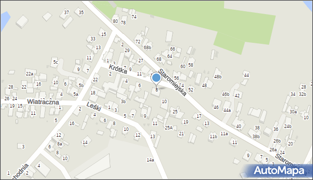 Dęblin, Krótka, 8, mapa Dęblin