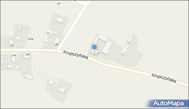 Deszczno, Krupczyńska, 1, mapa Deszczno