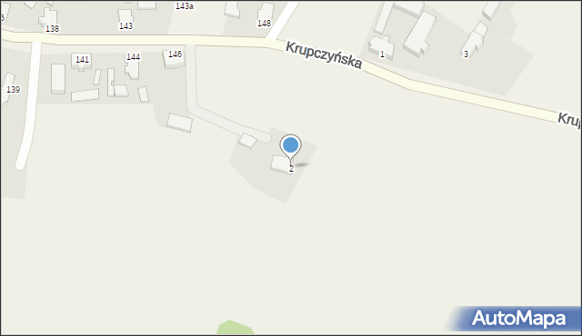 Deszczno, Krupczyńska, 2, mapa Deszczno