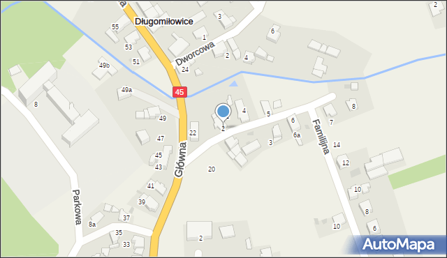 Długomiłowice, Krótka, 2, mapa Długomiłowice