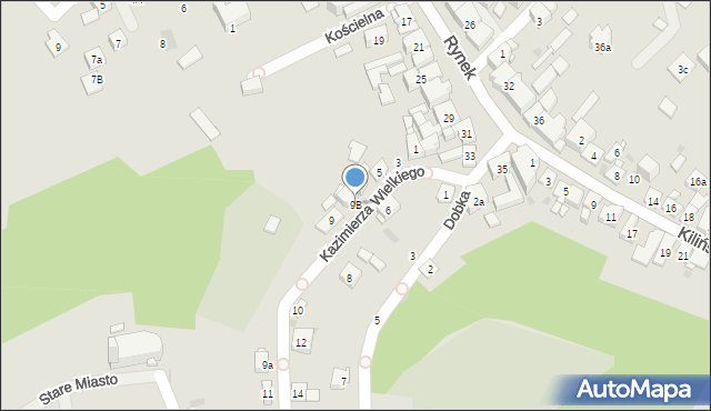 Dobczyce, Króla Kazimierza Wielkiego, 9B, mapa Dobczyce