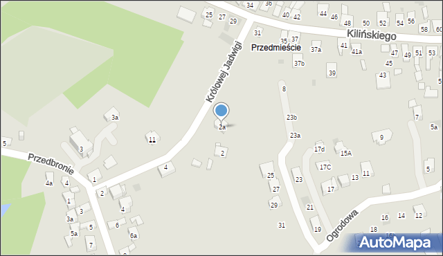 Dobczyce, Królowej Jadwigi, 2a, mapa Dobczyce