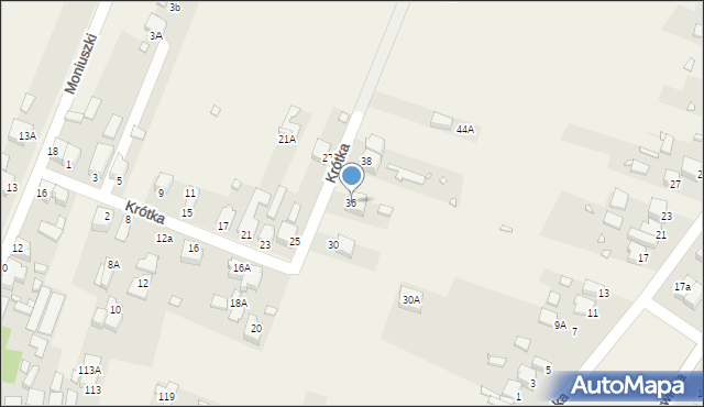 Dobieszowice, Krótka, 36, mapa Dobieszowice