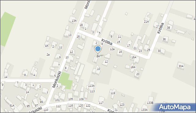 Dobieszowice, Krótka, 8A, mapa Dobieszowice