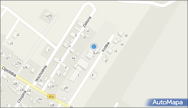 Dobrzeń Mały, Krótka, 5, mapa Dobrzeń Mały