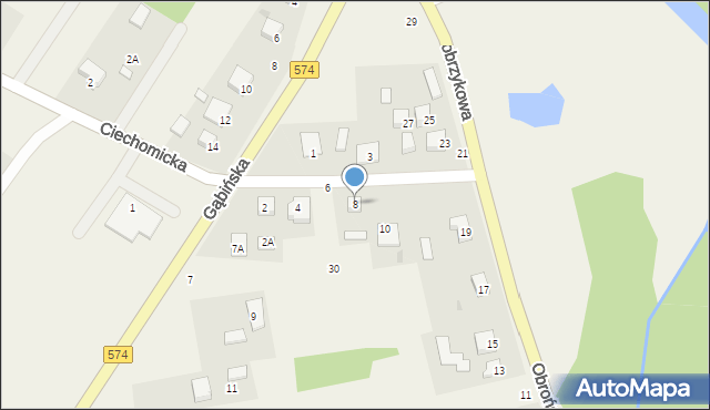 Dobrzyków, Krótka, 8, mapa Dobrzyków