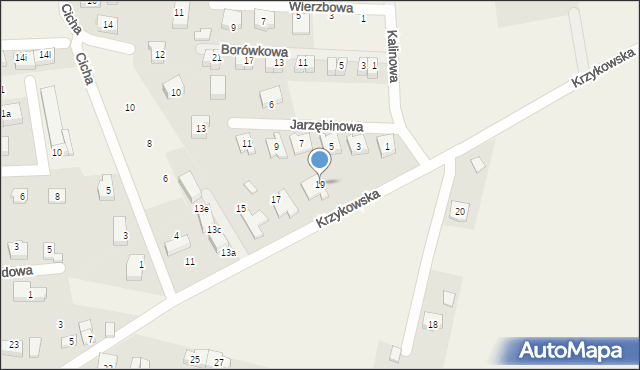 Dobrzykowice, Krzykowska, 19, mapa Dobrzykowice