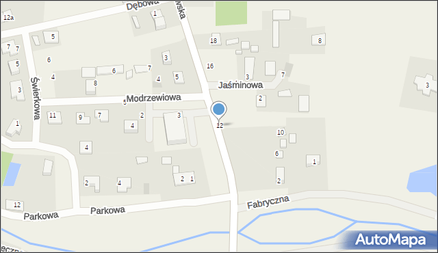 Dobrzyniewo Fabryczne, Królewska, 12, mapa Dobrzyniewo Fabryczne