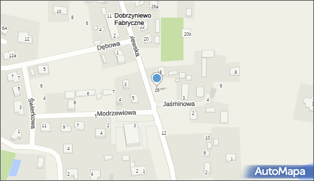 Dobrzyniewo Fabryczne, Królewska, 16, mapa Dobrzyniewo Fabryczne