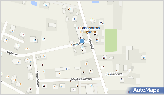 Dobrzyniewo Fabryczne, Królewska, 9, mapa Dobrzyniewo Fabryczne