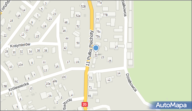 Drawsko Pomorskie, Królewiecka, 21, mapa Drawsko Pomorskie