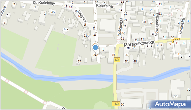 Drezdenko, Krakowska, 24A, mapa Drezdenko