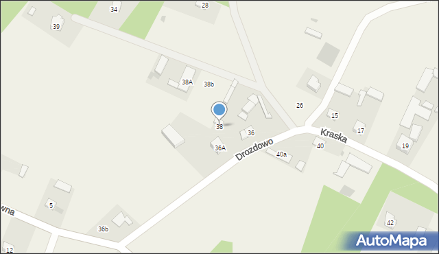 Drozdowo, Kraska, 38, mapa Drozdowo