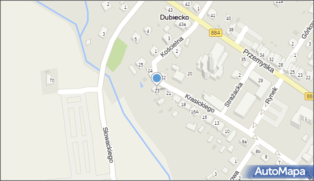Dubiecko, Krasickiego Ignacego, bp., 23, mapa Dubiecko