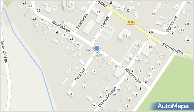 Dubiecko, Krasickiego Ignacego, bp., 8b, mapa Dubiecko