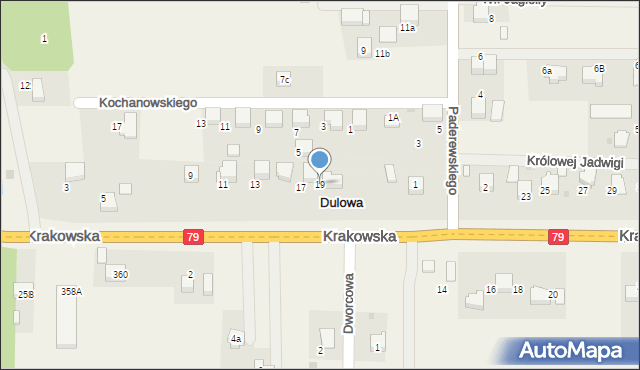 Dulowa, Krakowska, 19, mapa Dulowa