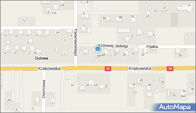 Dulowa, Krakowska, 23, mapa Dulowa