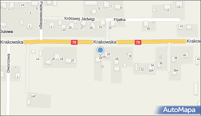 Dulowa, Krakowska, 24, mapa Dulowa