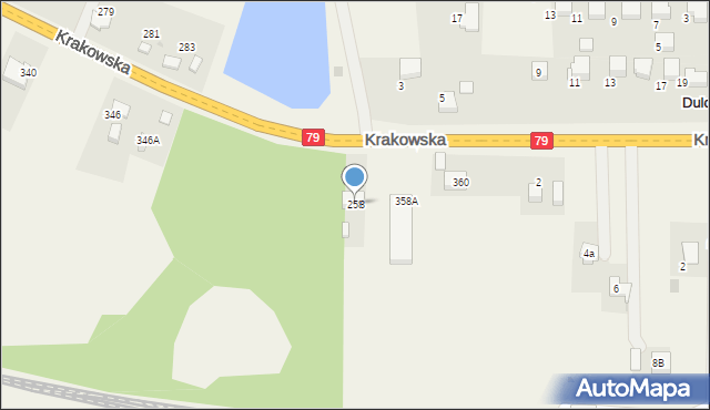 Dulowa, Krakowska, 258, mapa Dulowa