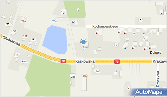 Dulowa, Krakowska, 3, mapa Dulowa