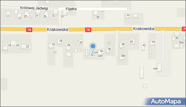 Dulowa, Krakowska, 32A, mapa Dulowa