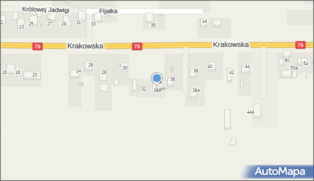 Dulowa, Krakowska, 34A, mapa Dulowa