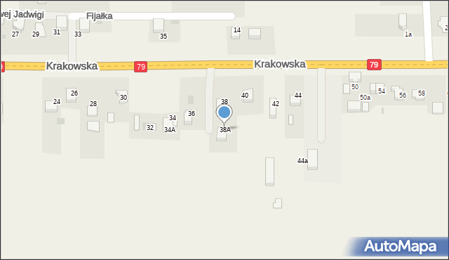 Dulowa, Krakowska, 38A, mapa Dulowa