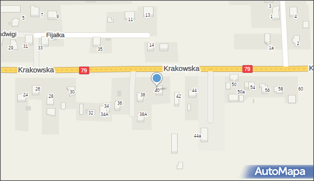 Dulowa, Krakowska, 40, mapa Dulowa