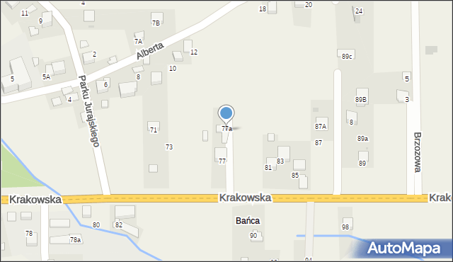 Dulowa, Krakowska, 77a, mapa Dulowa