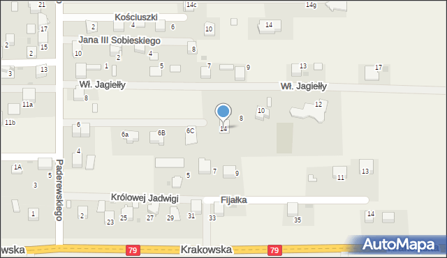 Dulowa, Króla Władysława Jagiełły, 14, mapa Dulowa