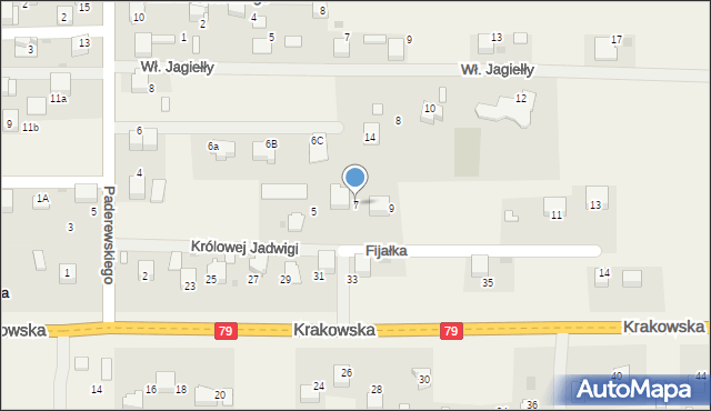 Dulowa, Królowej Jadwigi, 7, mapa Dulowa