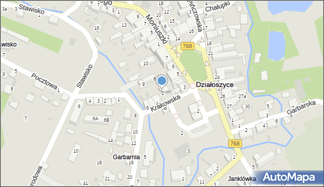 Działoszyce, Krakowska, 2, mapa Działoszyce