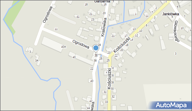 Działoszyce, Krakowska, 36, mapa Działoszyce