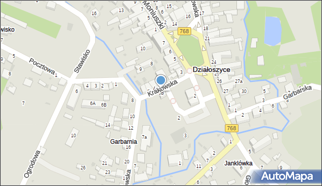 Działoszyce, Krakowska, 3B, mapa Działoszyce