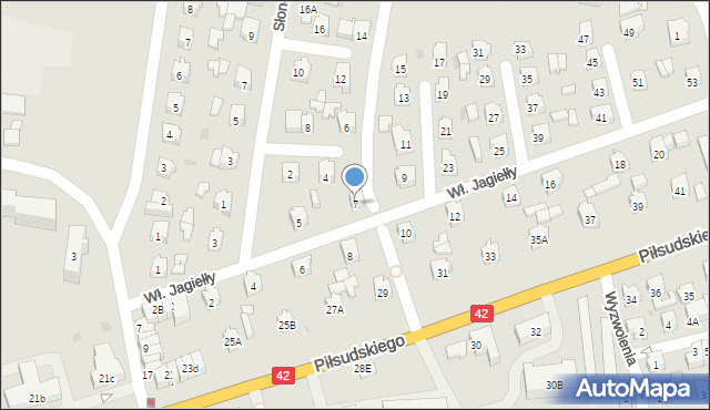 Działoszyn, Króla Władysława Jagiełły, 7, mapa Działoszyn