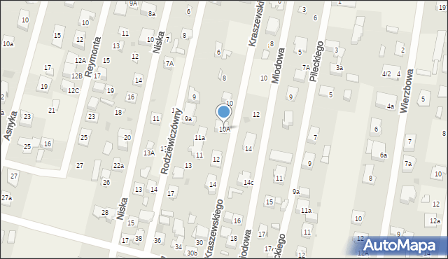 Dziekanów Leśny, Kraszewskiego Józefa Ignacego, 10A, mapa Dziekanów Leśny