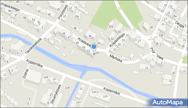 Dzierżoniów, Krasickiego Ignacego, bp., 39, mapa Dzierżoniów